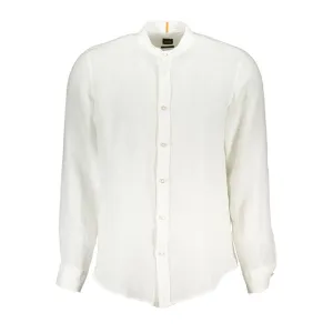 Hugo Boss White Linen Men Shirt