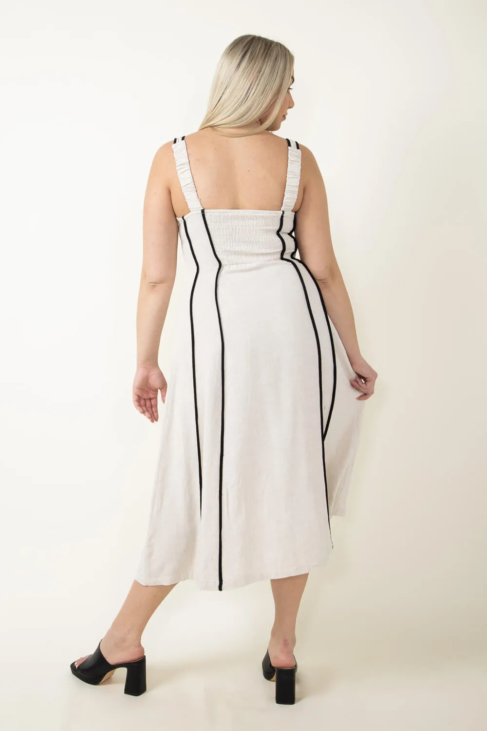 Illa Illa Linen Midi Dress for Women in Natural | IM7512-NATURAL