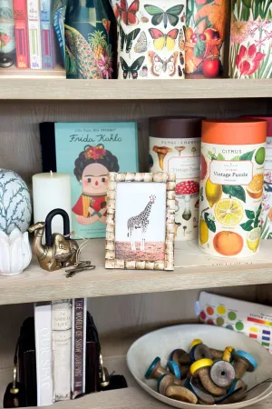 Indi Antique Bone Bamboo Photo Frame 4x6