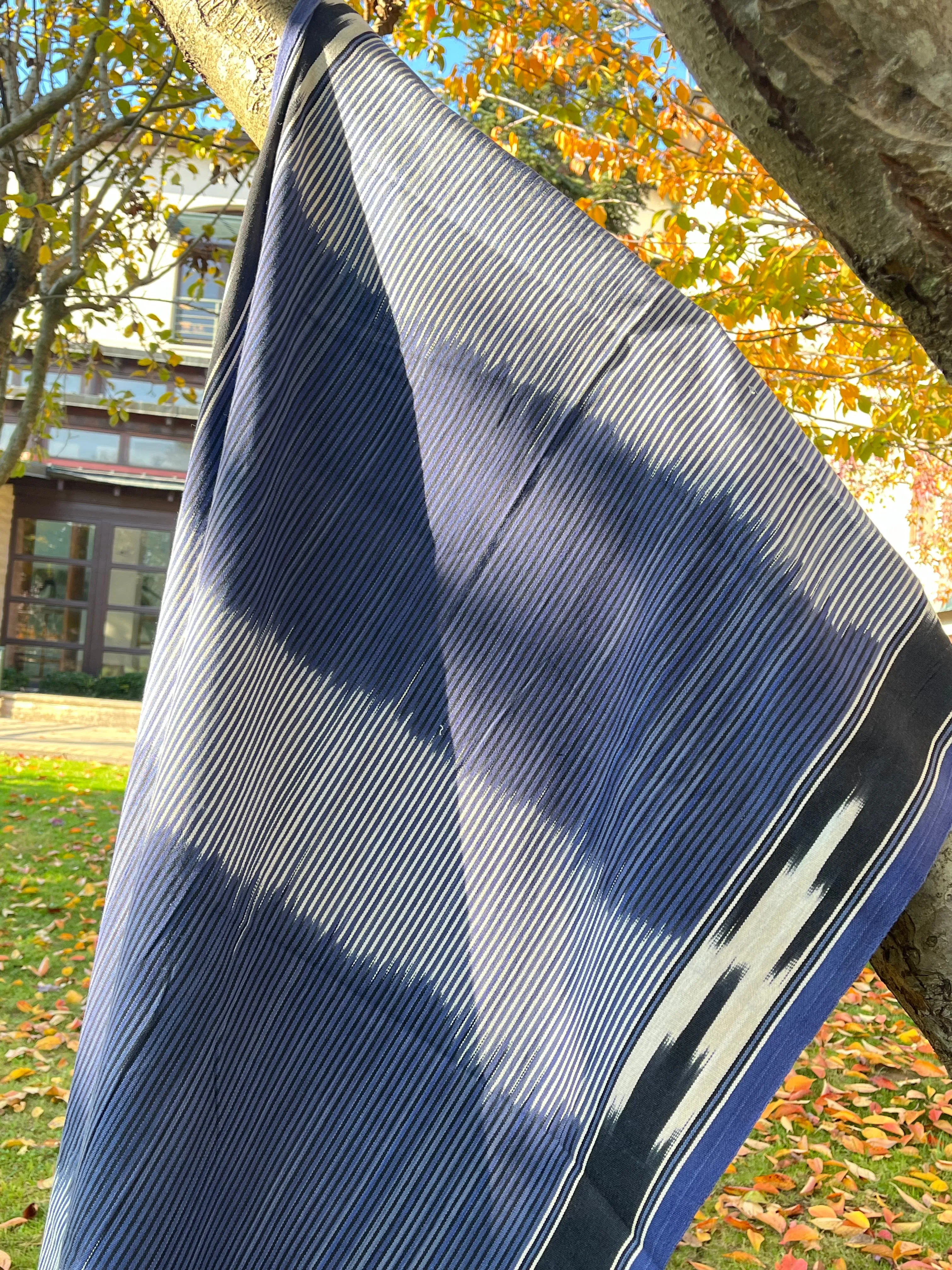 Indigo Fabric, Japanese Fabric, Shibori Fabric, Ikat Fabric cotton.
