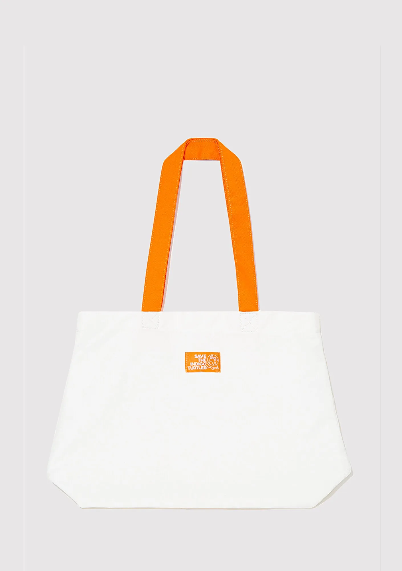 Indigo Turtles Mavi Logo Printed White Tote Bag