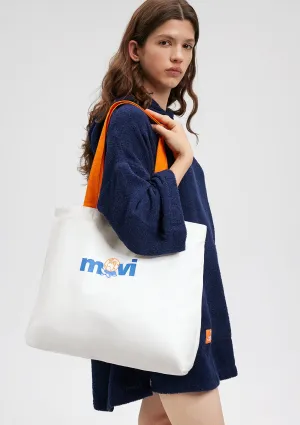 Indigo Turtles Mavi Logo Printed White Tote Bag