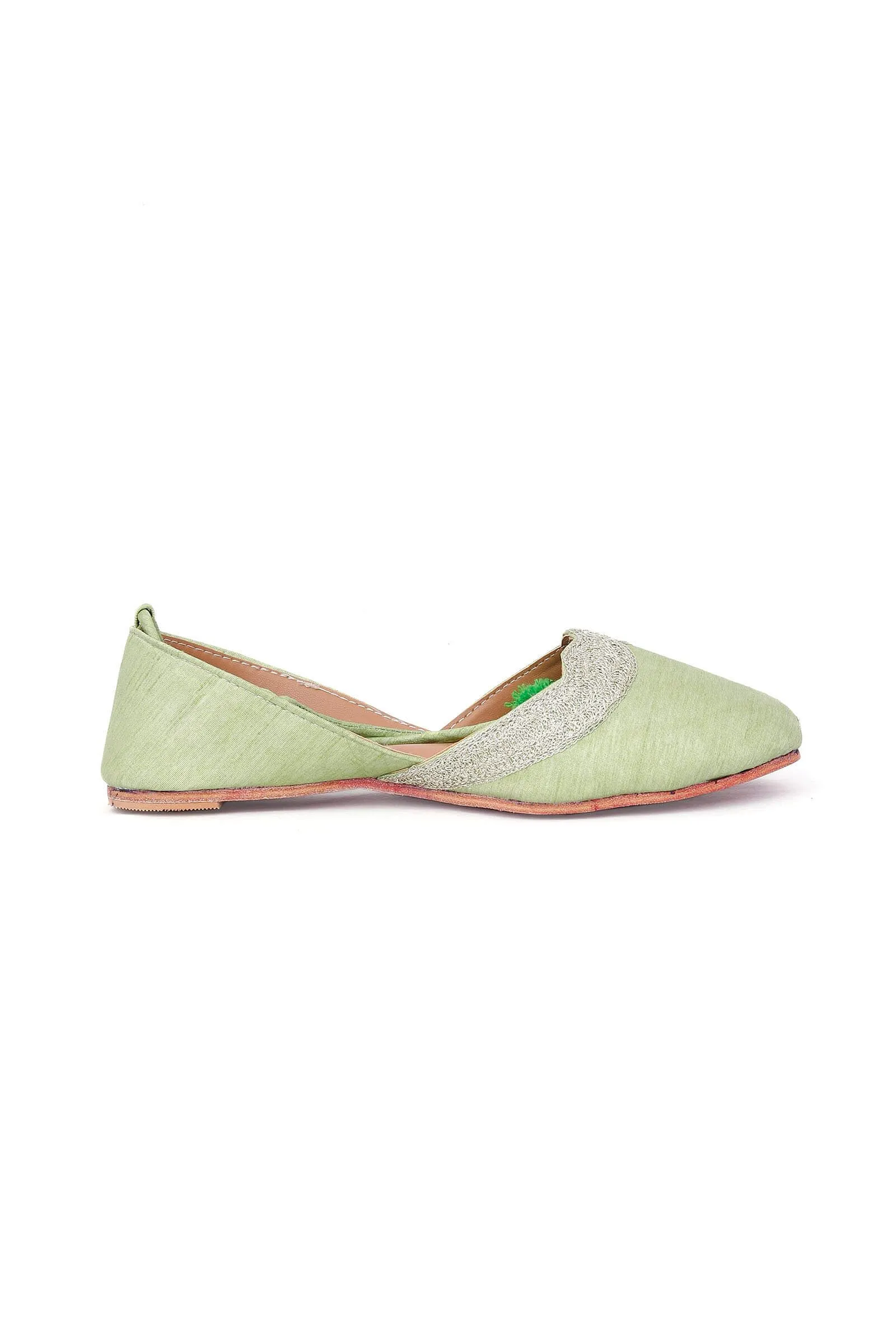 Jaan-e-mann Zari Embroidered Green Juttis
