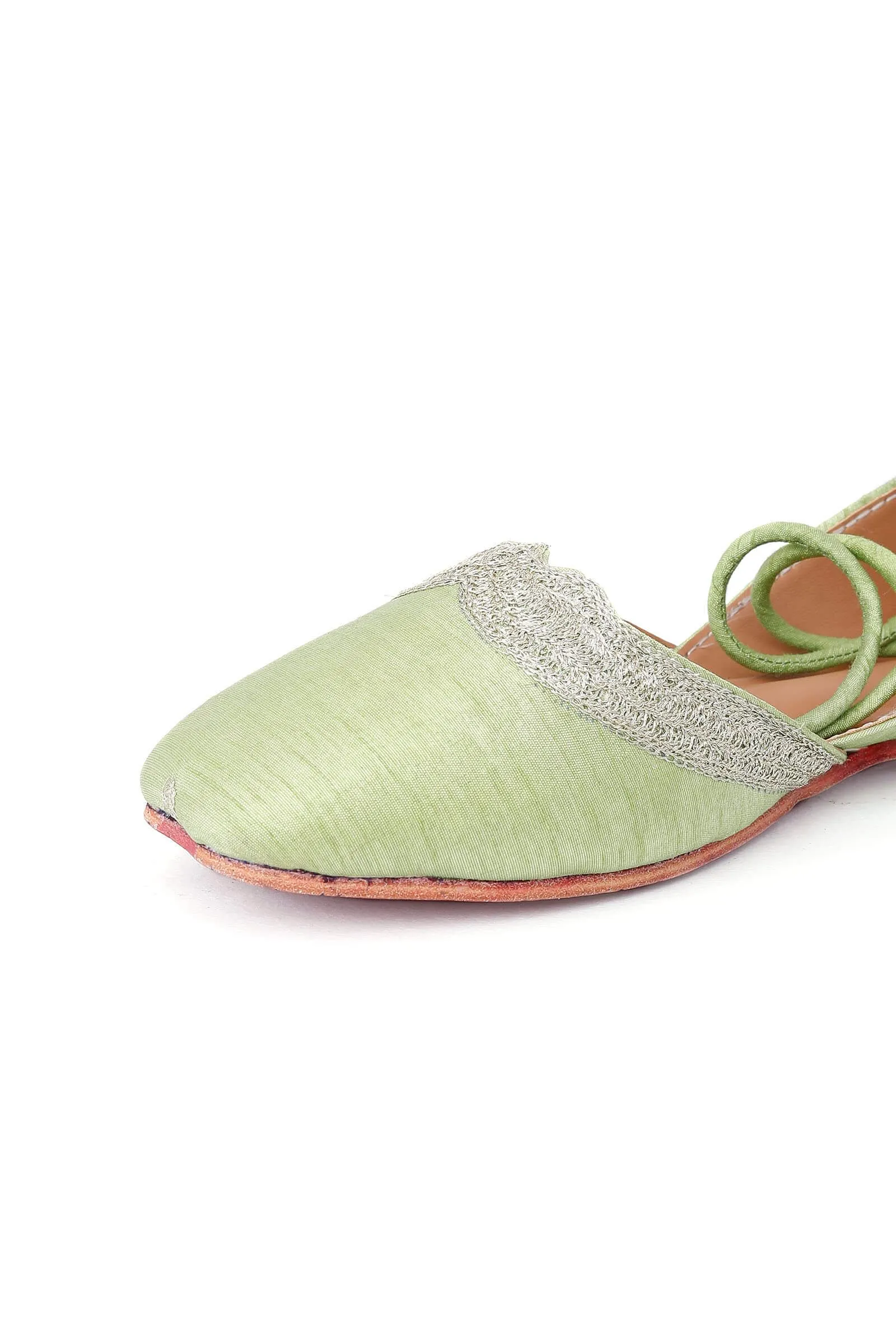 Jaan-e-mann Zari Embroidered Green Juttis