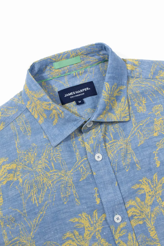 James Harper Eden Cotton Shirt - Blue