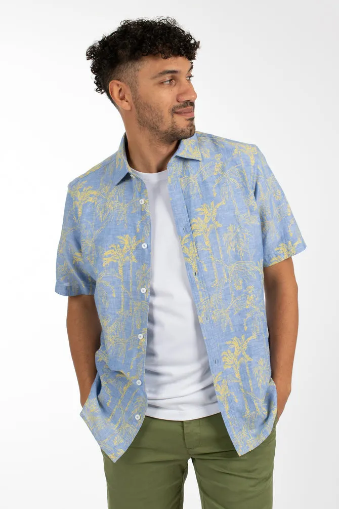 James Harper Eden Cotton Shirt - Blue