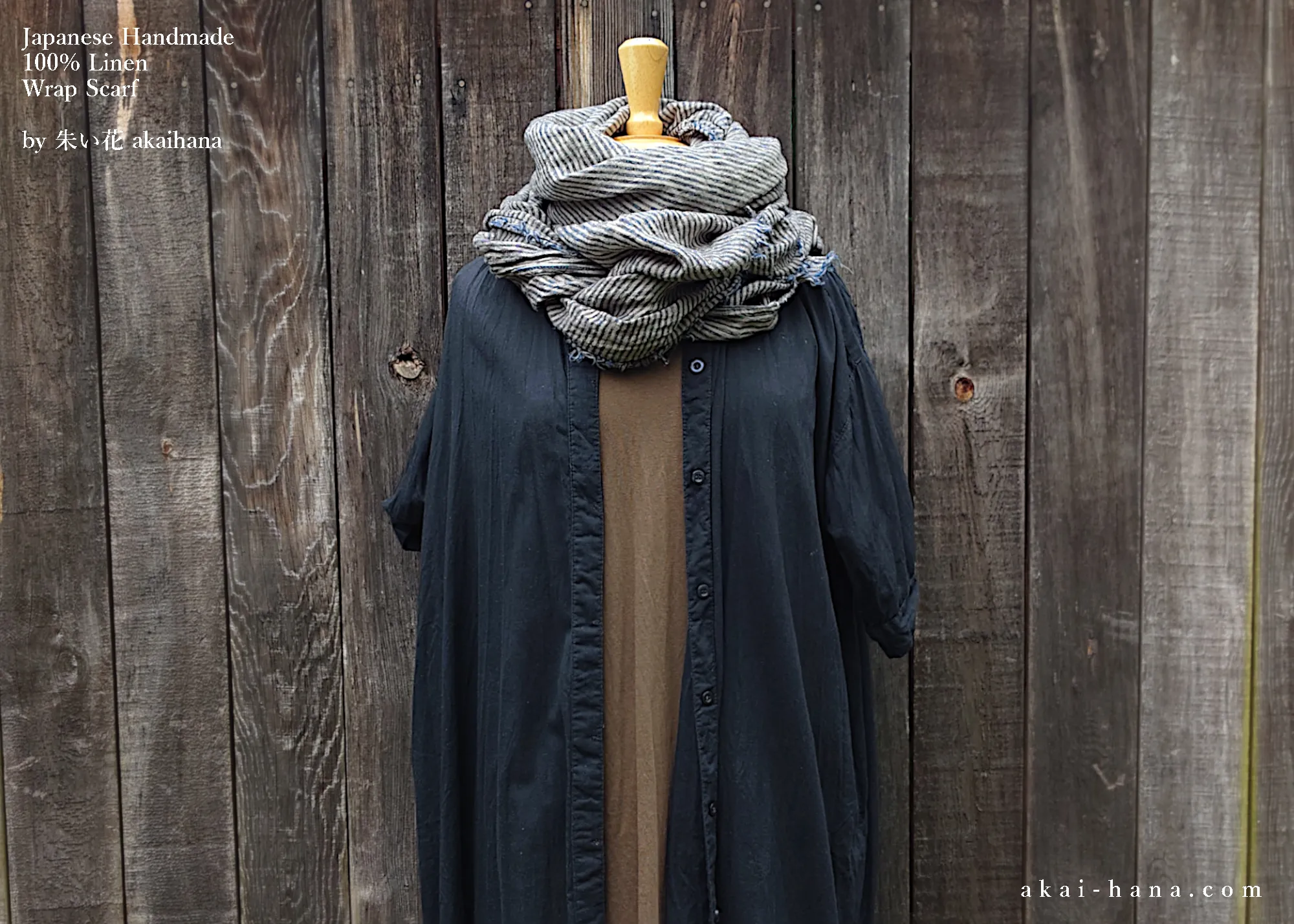Japanese Linen Wrap, Stripe Uguisu-Warbler ⦿swtw0017