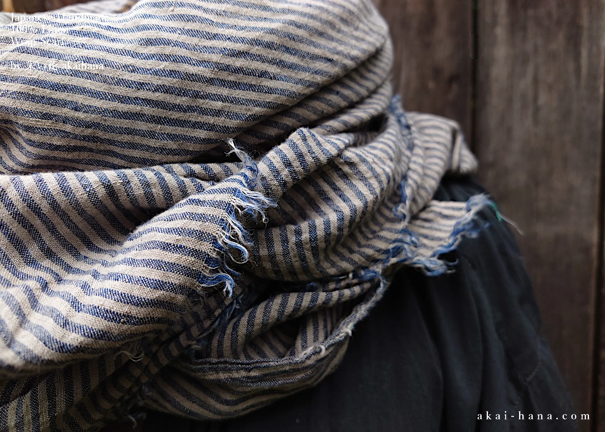 Japanese Linen Wrap, Stripe Uguisu-Warbler ⦿swtw0017
