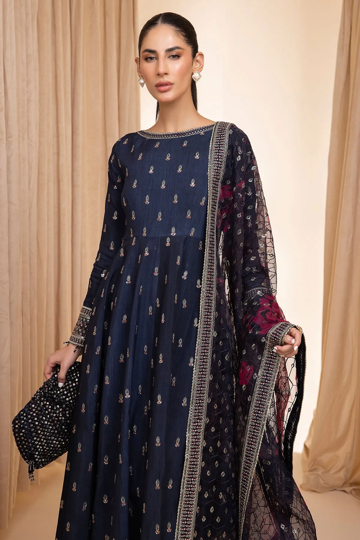 JAZMIN | FORMALS '23 | EMBROIDERED RAW SILK UR-7005