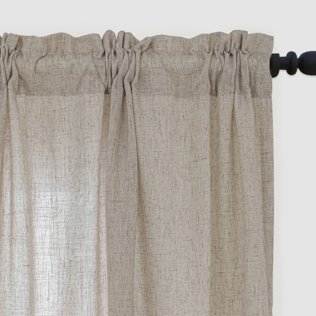 Jep Linen Blended Semi Sheer Rod Pocket Curtain Pair (Set of 2) Gracie Oaks Curtain Color: Linen Size per Panel: 52" W x 72" L