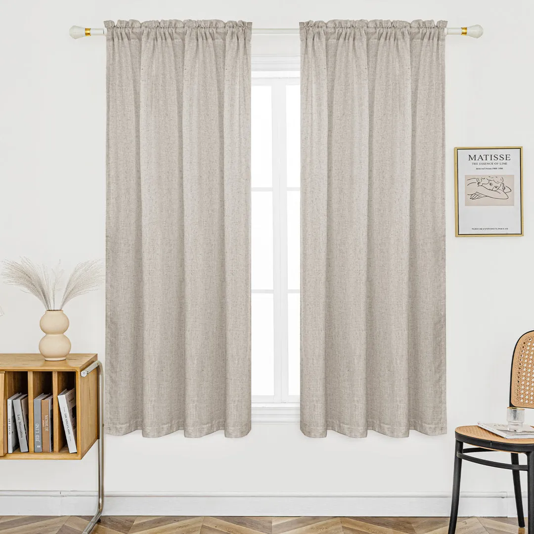 Jep Linen Blended Semi Sheer Rod Pocket Curtain Pair (Set of 2) Gracie Oaks Curtain Color: Linen Size per Panel: 52" W x 72" L