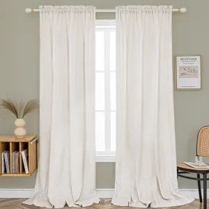 Jep Linen Blended Semi Sheer Rod Pocket Curtain Pair (Set of 2) Gracie Oaks Curtain Color: Natural Size per Panel: 52" W x 108" L
