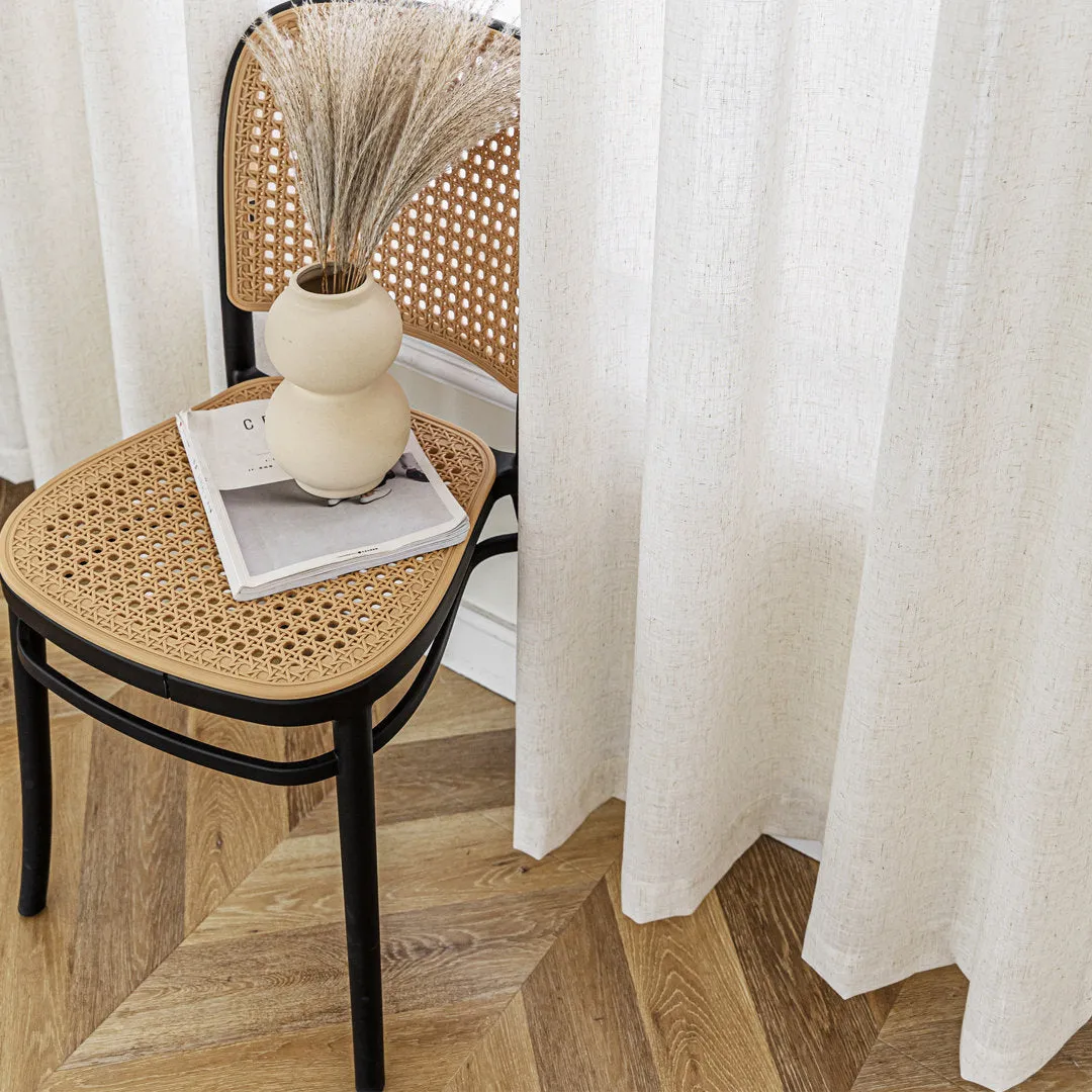 Jep Linen Blended Semi Sheer Rod Pocket Curtain Pair (Set of 2) Gracie Oaks Curtain Color: Natural Size per Panel: 52" W x 108" L