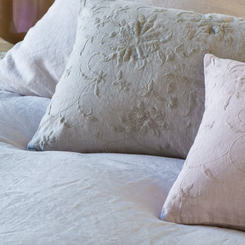 Josephine Linen Pillowcase - Sterling - Standard