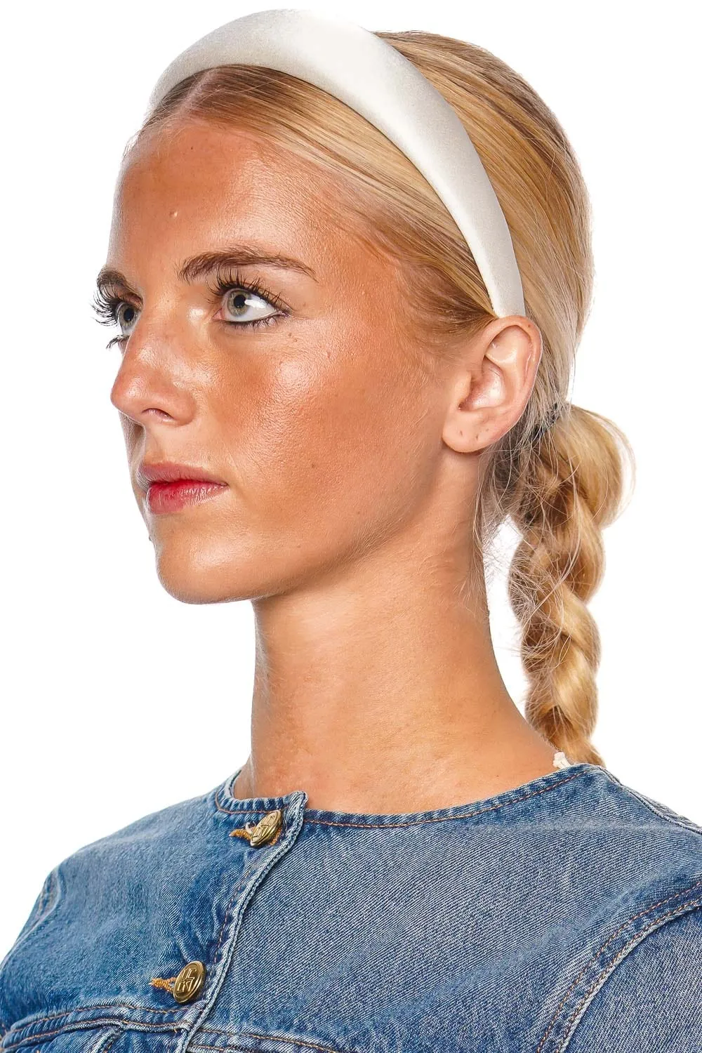 Kate Cream Silk Padded Headband