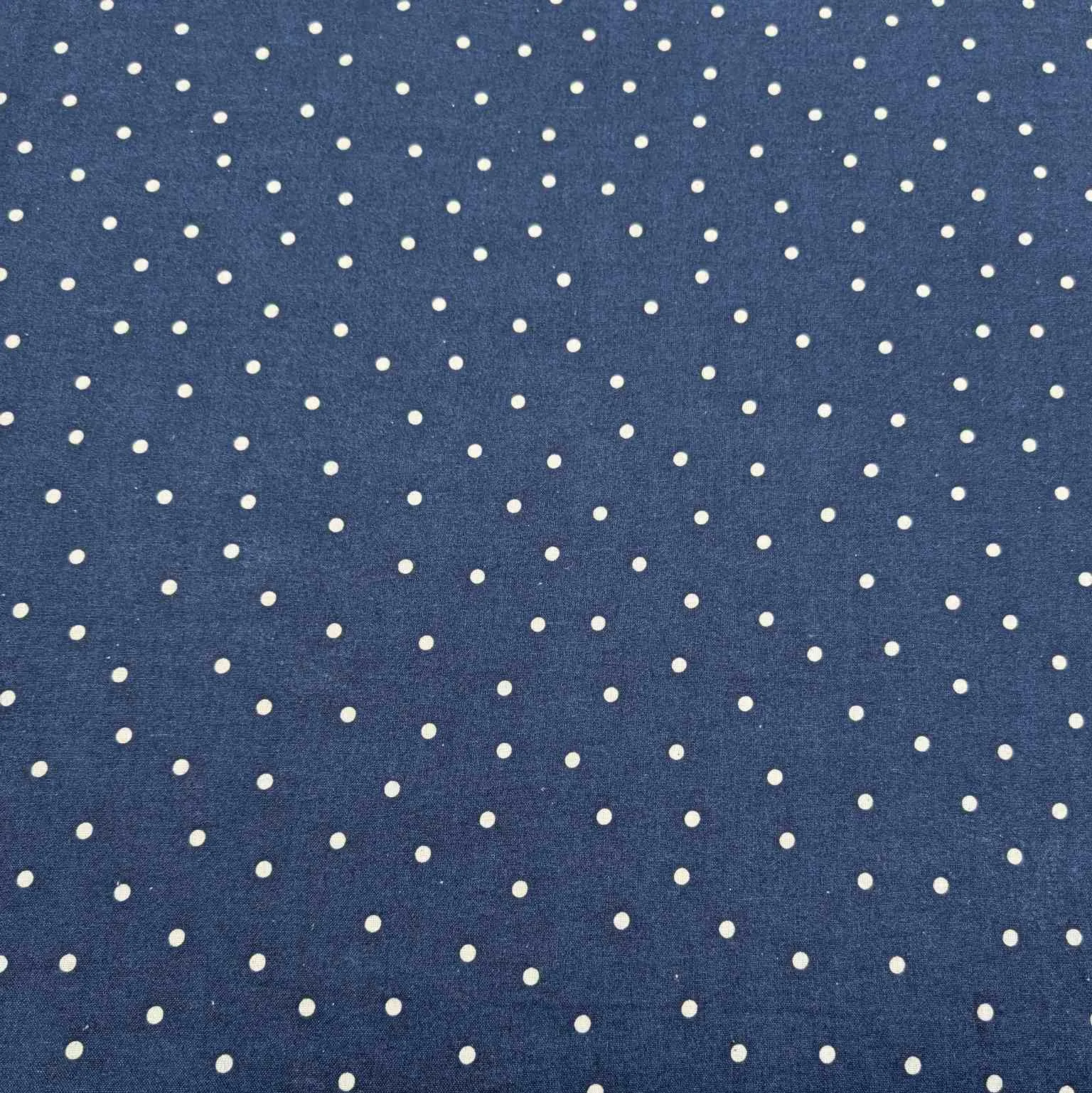 Kokka Linen Cotton Spot, Navy