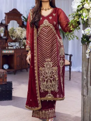 Laal Gulaab – Embroidered Silk Net Unstitched 3Pc Suit
