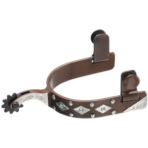 Ladies Antiqued Diamond Dots & Rhinestone Spur