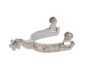 Ladies’ Weaver Leather Spur with German Silver Floral Trim