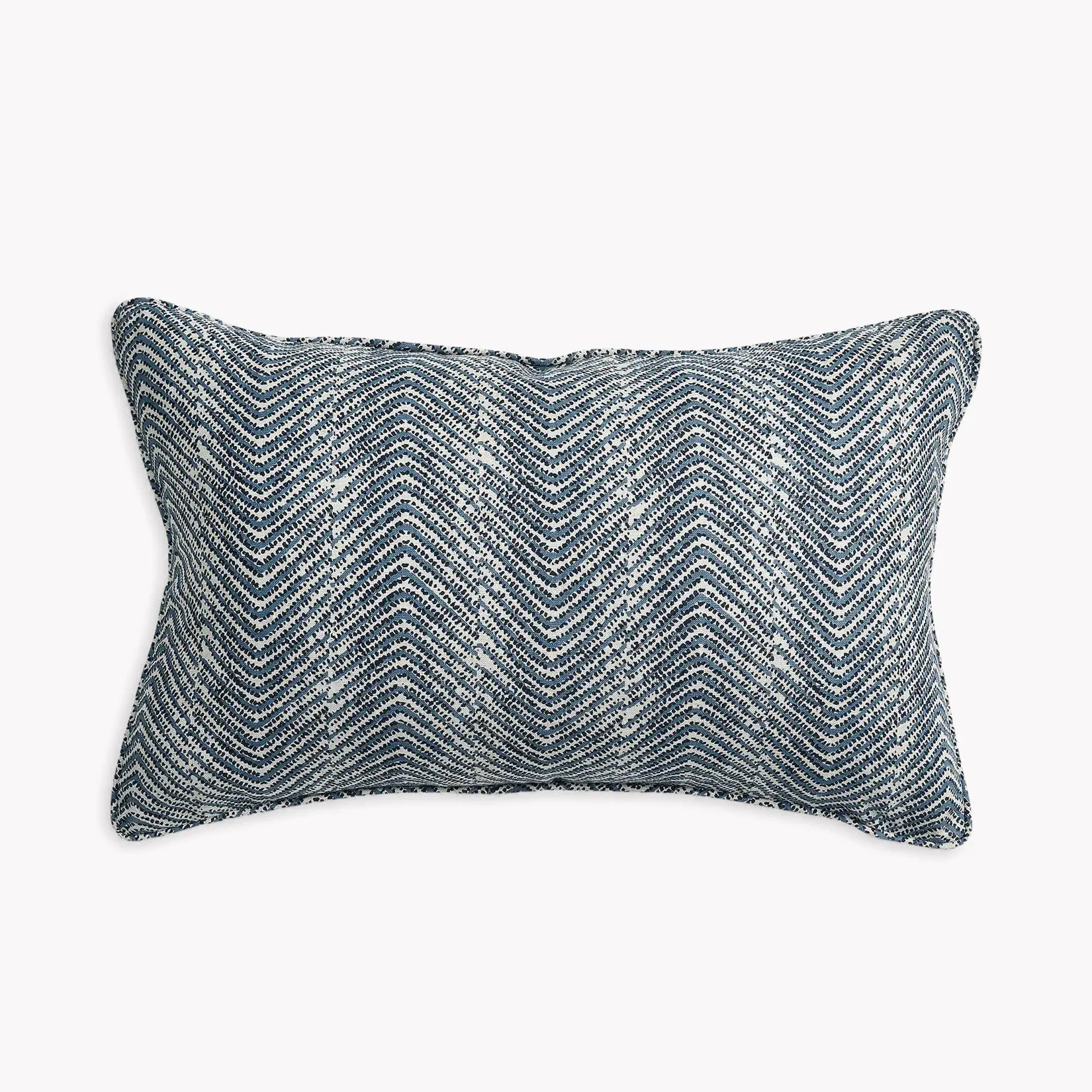 Laharia Azure Linen Block Print Pillow
