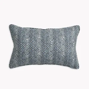 Laharia Azure Linen Block Print Pillow