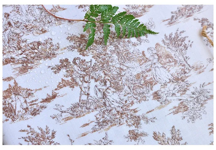 Laminated Cotton-Linen Blend Wide Waterproof Fabric, Classic Vintage Brown - By the Yard / 52384