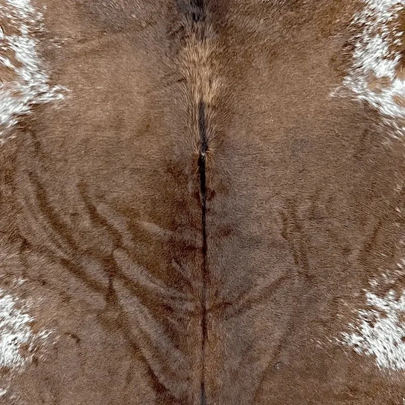 Large Brown Cowhide Rug Size 6.4 x 7.2 ft---5059