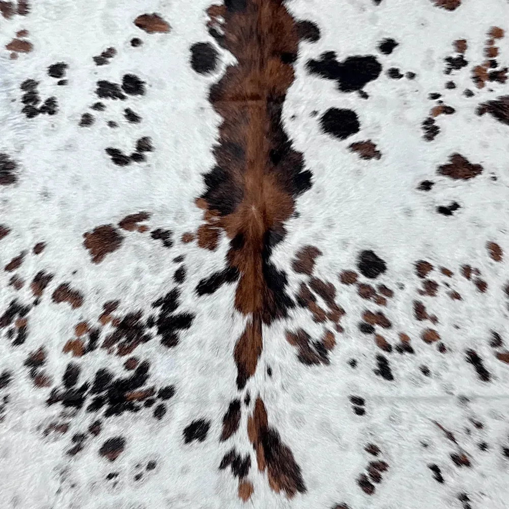 Large Tricolor Cowhide Rug Size 5.10 x 7.2 ft---5085