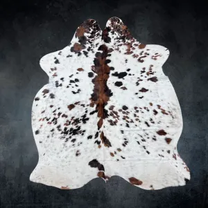 Large Tricolor Cowhide Rug Size 5.10 x 7.2 ft---5085