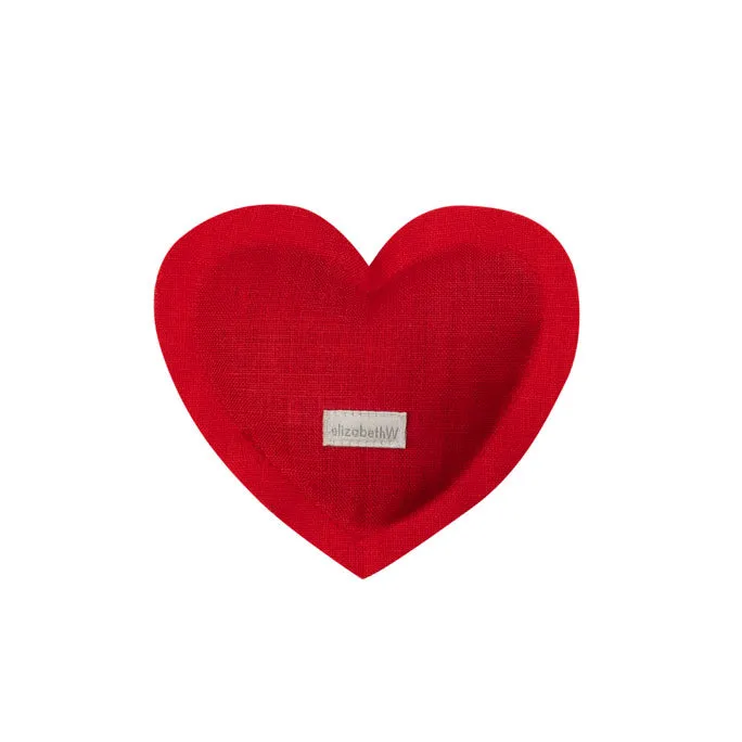 Lavender Heart Sachet Red Linen