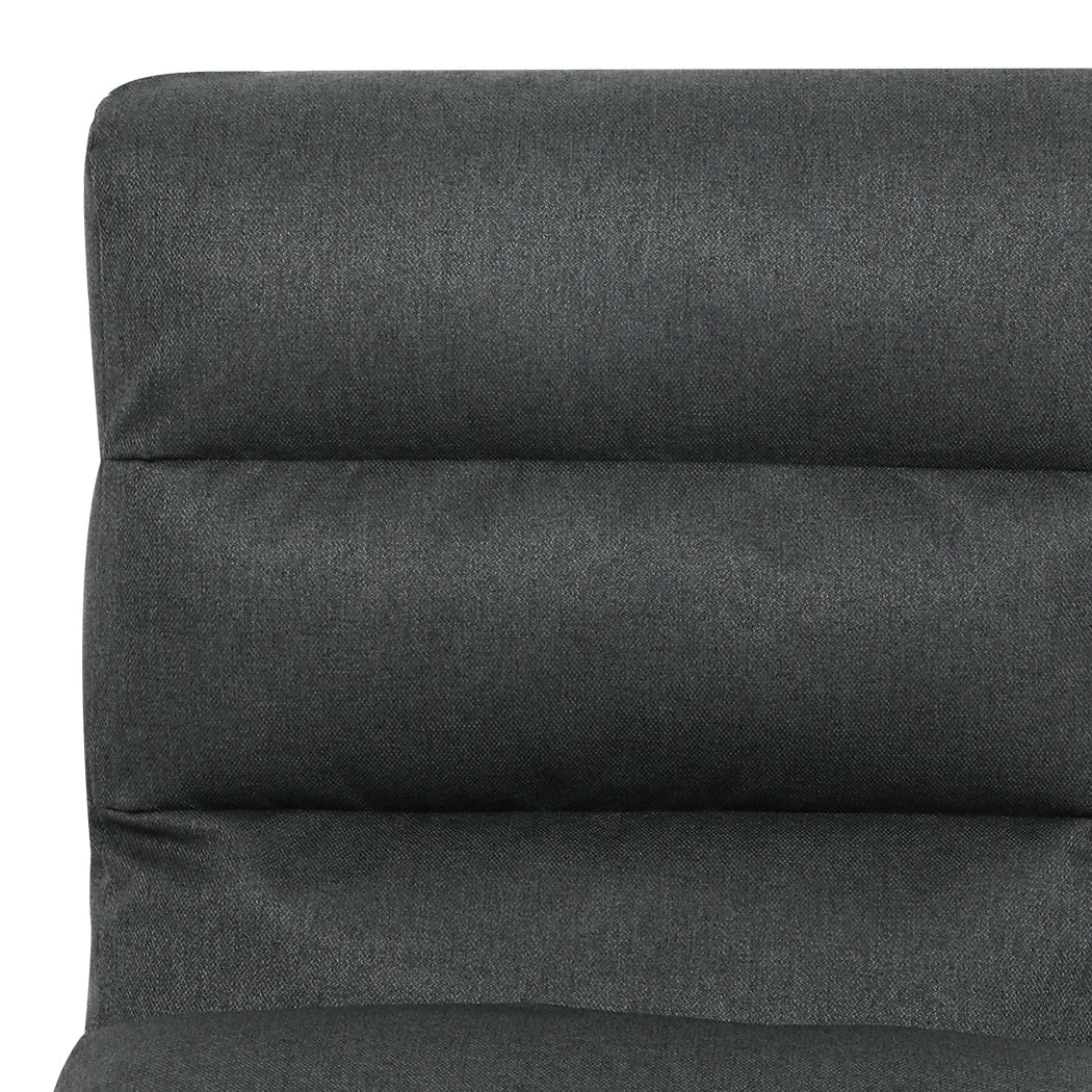 Levede Metal Framed Lounge Chair Linen in Dark Grey