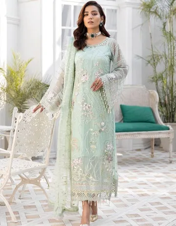 LF - 406 | Emaan Adeel Le Festa Premium Formals Vol 4 |  Unstitched Embroidered Chiffon Suits