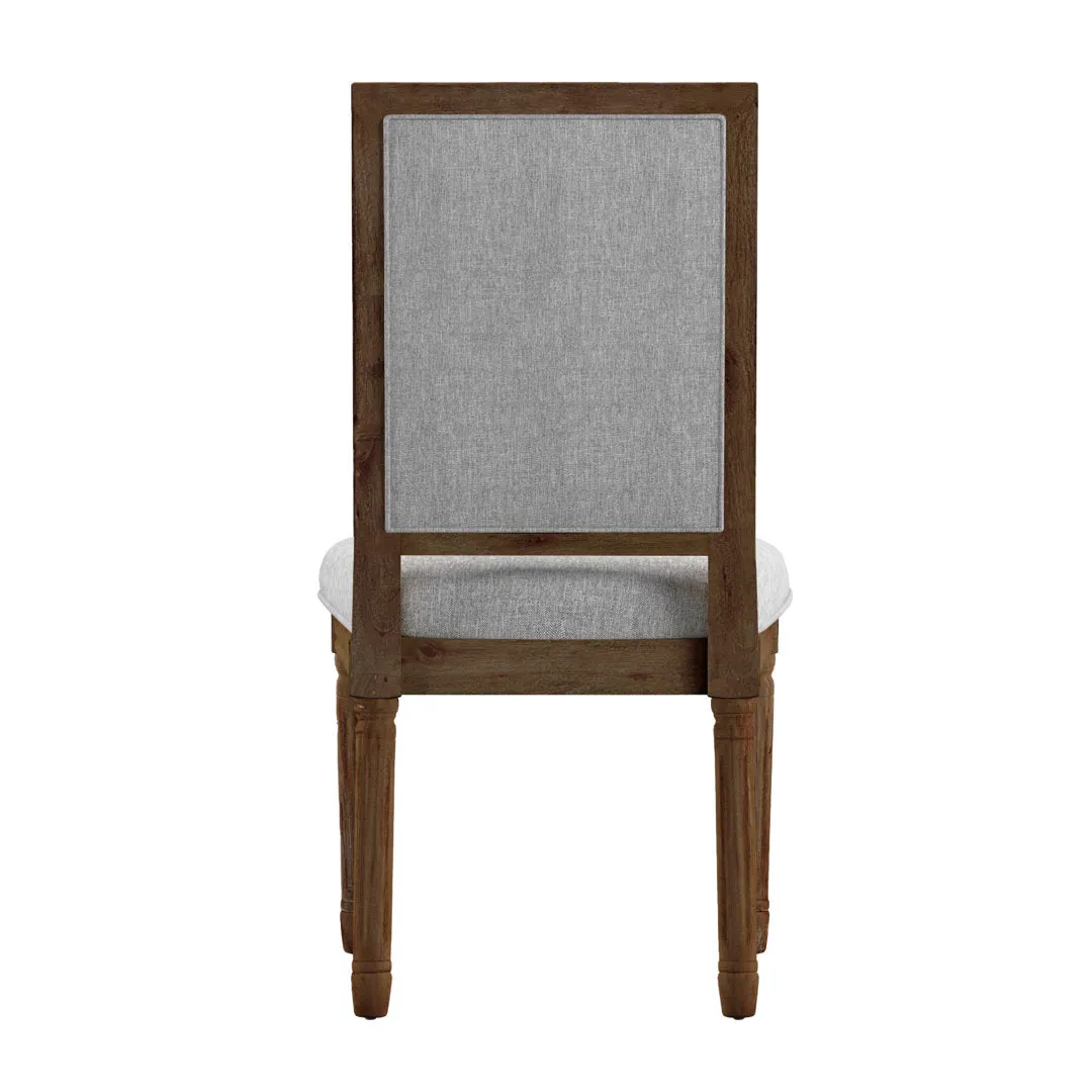 Libretto Solid Wood Side Chair (Set of 2) Kelly Clarkson Home Upholstery Color: Gray Linen, Leg Color: Brown
