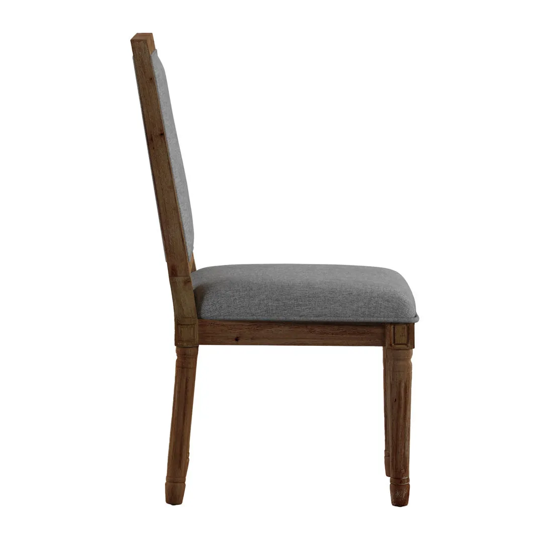 Libretto Solid Wood Side Chair (Set of 2) Kelly Clarkson Home Upholstery Color: Gray Linen, Leg Color: Brown