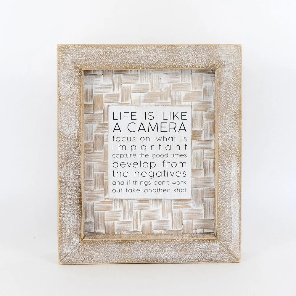 Life is Like a Camera Handmade Bamboo Sign