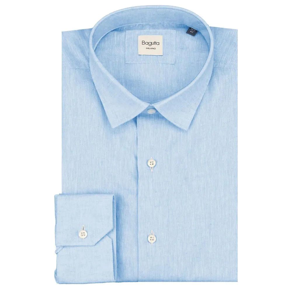 Light Blue Linen Men Shirt