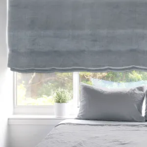 Light Gray Stonewashed Linen Roman Shade 100% Organic Natural French Linen/CL1058