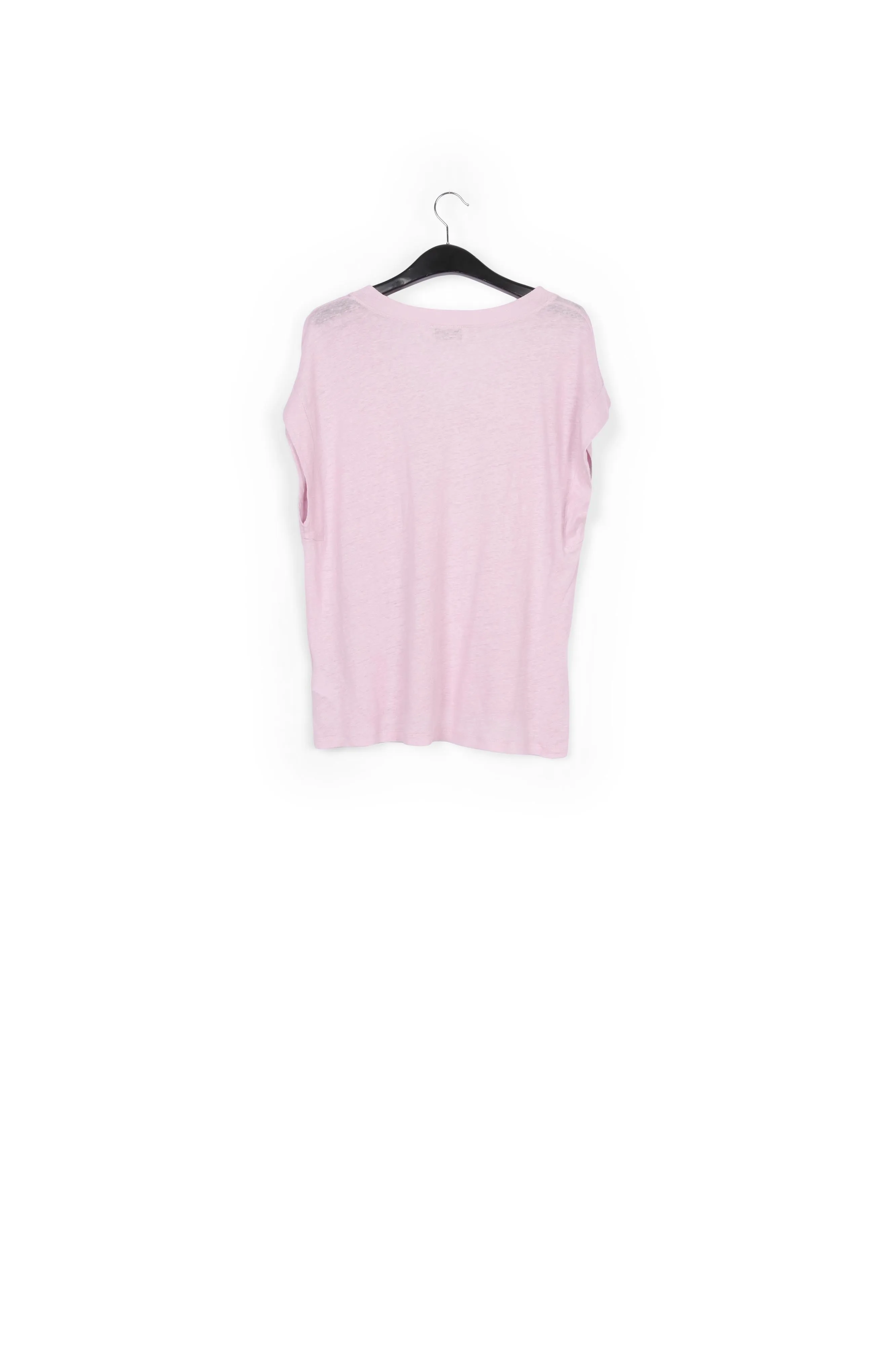 Lilac linen v-neck t-shirt