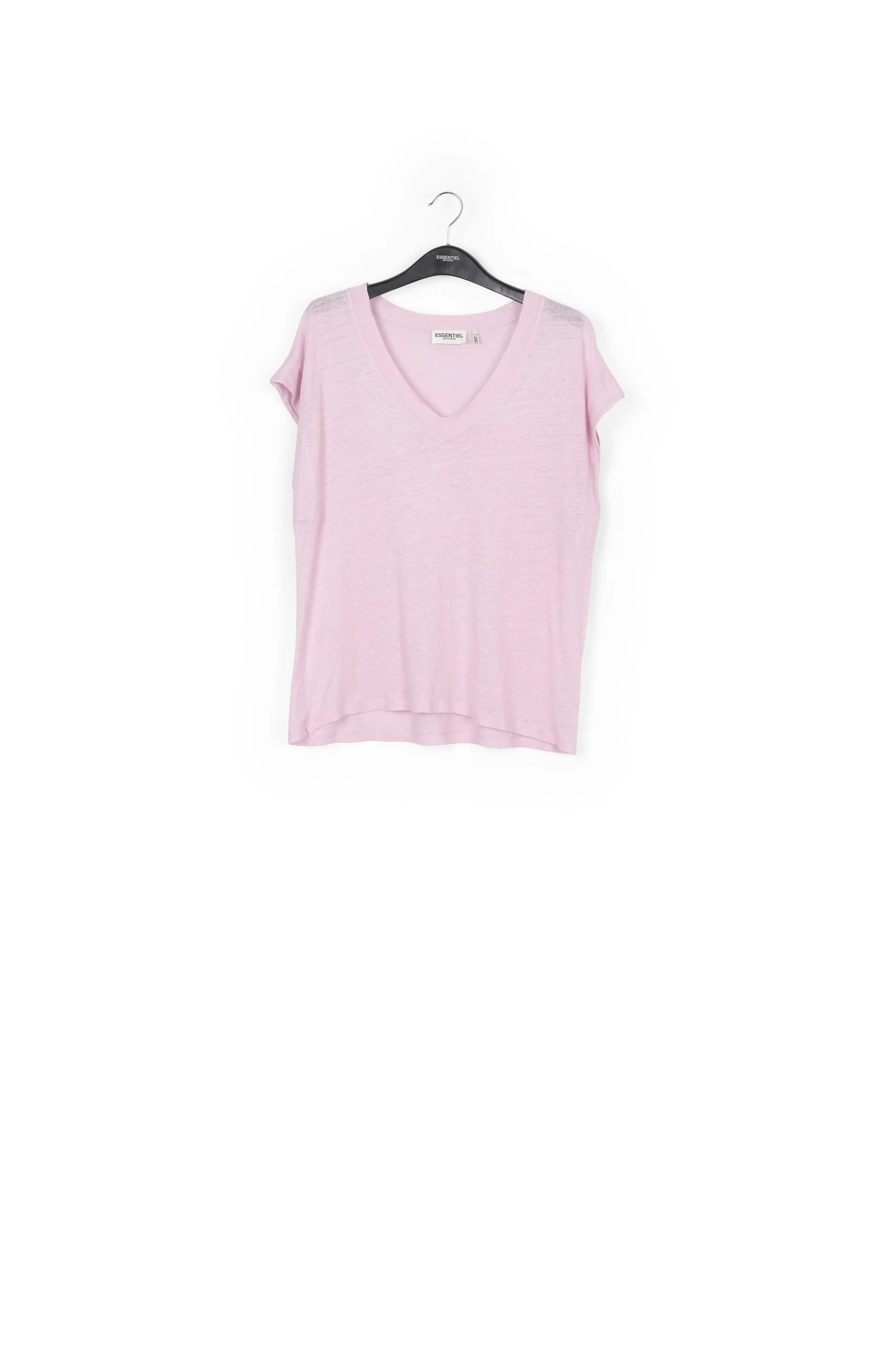 Lilac linen v-neck t-shirt