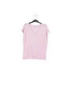 Lilac linen v-neck t-shirt