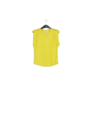 Lime green linen sleeveless T-shirt