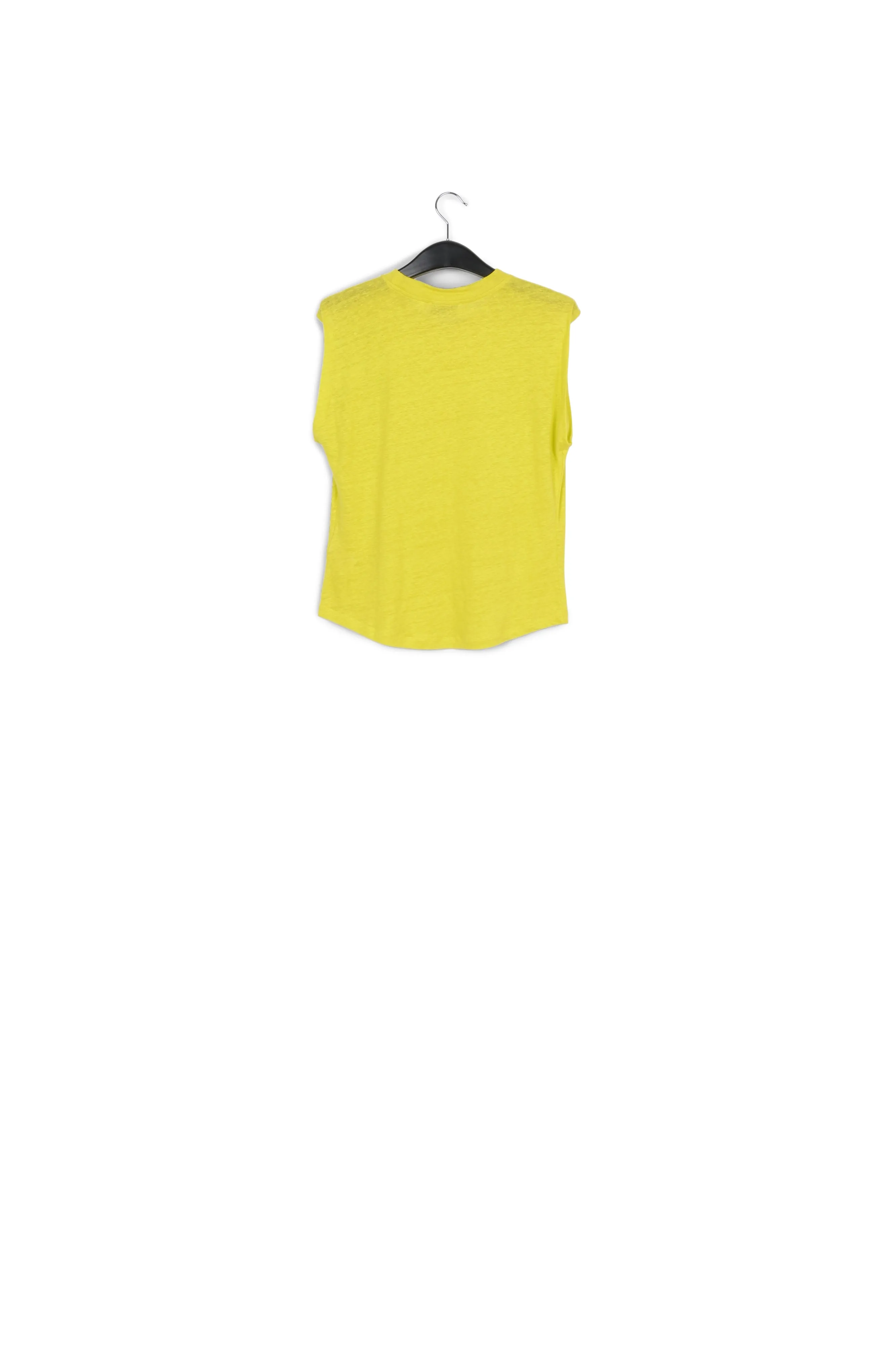 Lime green linen sleeveless T-shirt