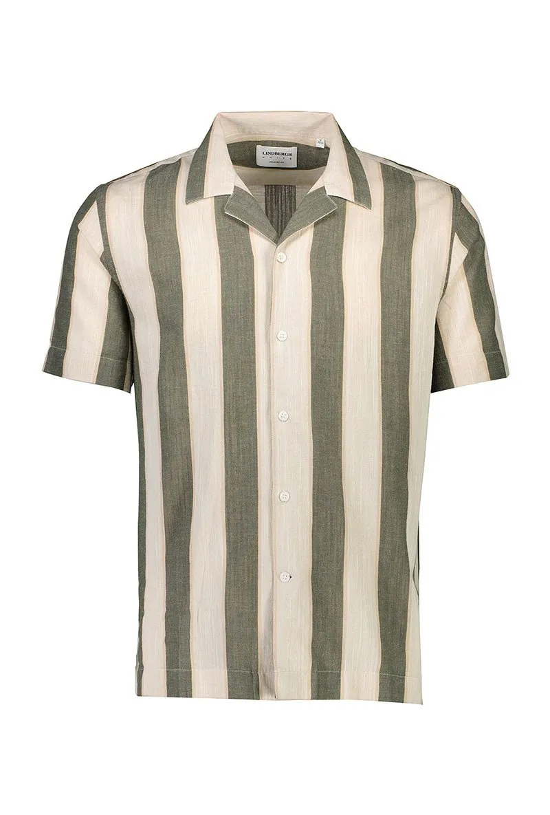 LINDBERGH STRIPED LINEN SS SHIRT