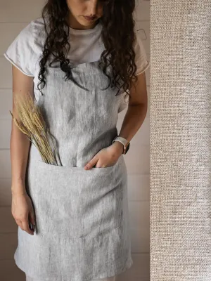Linen apron in Natural color