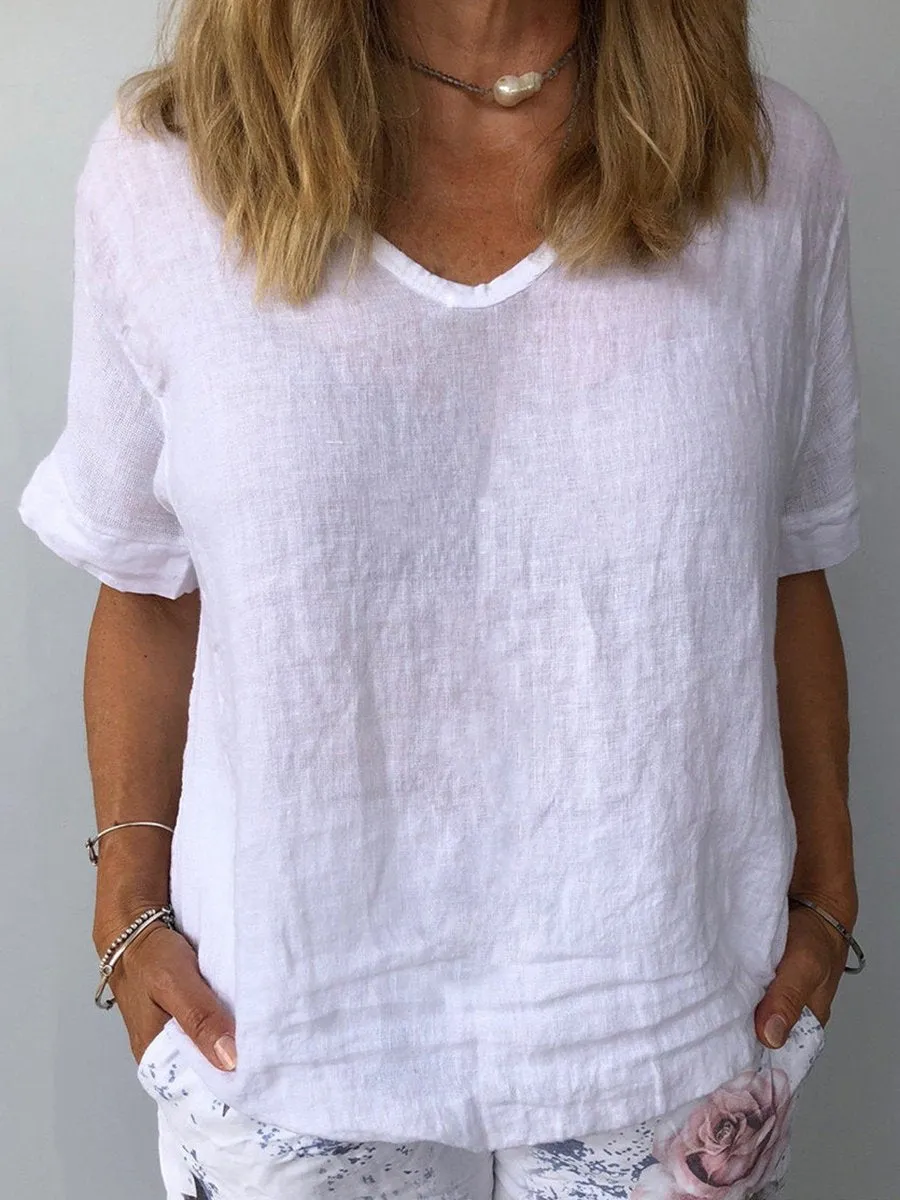 Linen Aura™ | Women's Cotton Linen Casual Top | Breathable Fabric, Relaxed Fit & Stylish Design