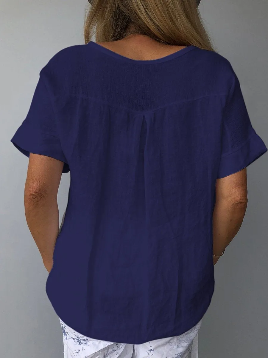 Linen Aura™ | Women's Cotton Linen Casual Top | Breathable Fabric, Relaxed Fit & Stylish Design