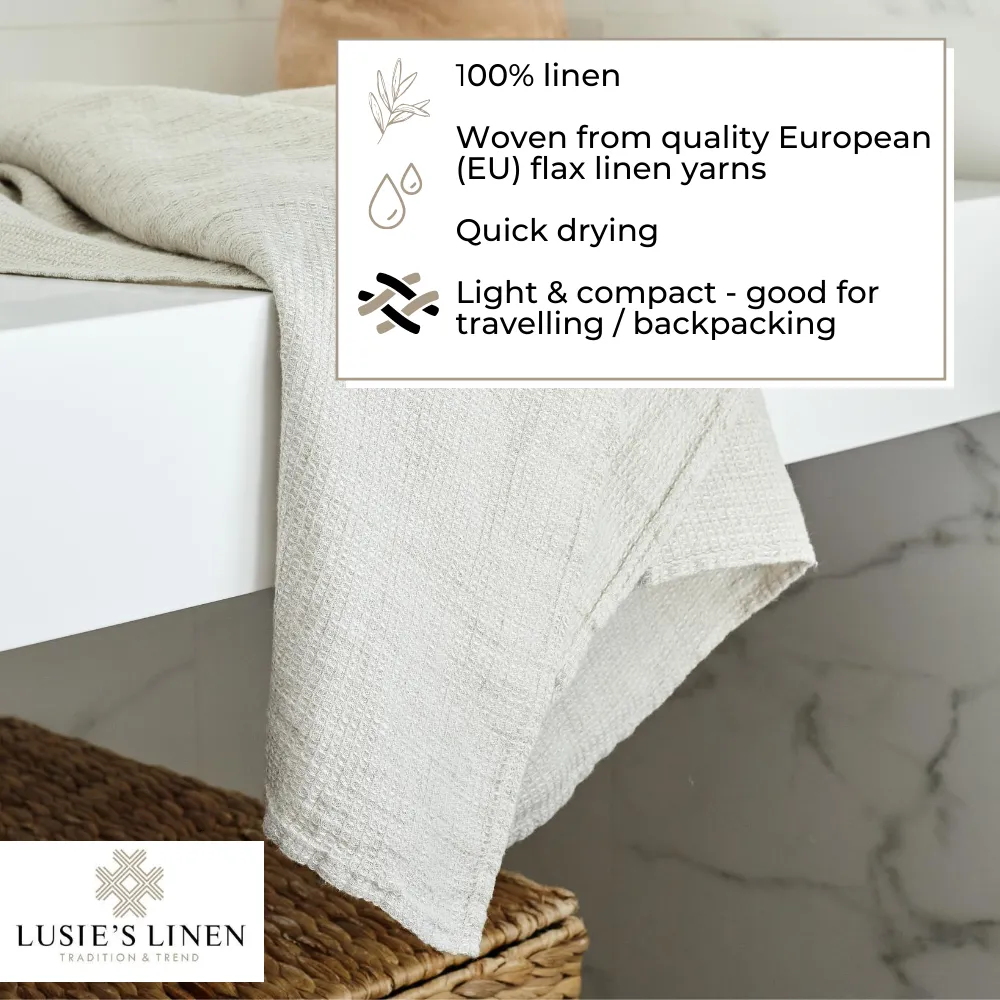 Linen Bath Towel - 100% Linen - Light Gray