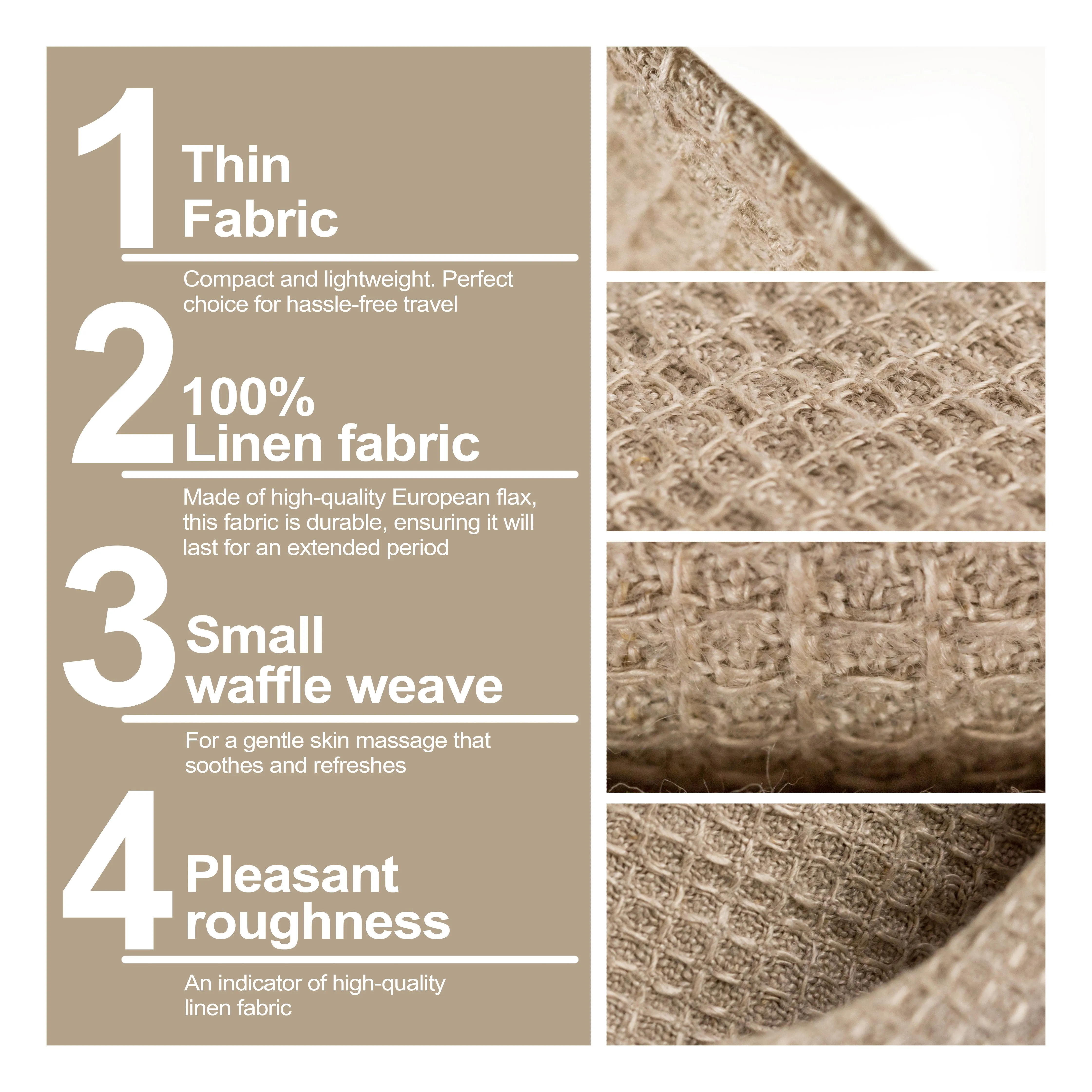 Linen Bath Towel - 100% Linen - Natural linen color (not dyed)