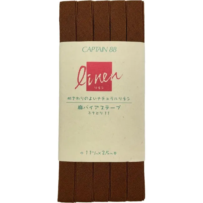 Linen Bias Tape - Gingerbread Brown 7/16"