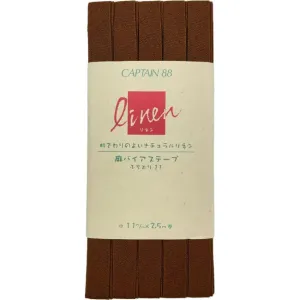 Linen Bias Tape - Gingerbread Brown 7/16"
